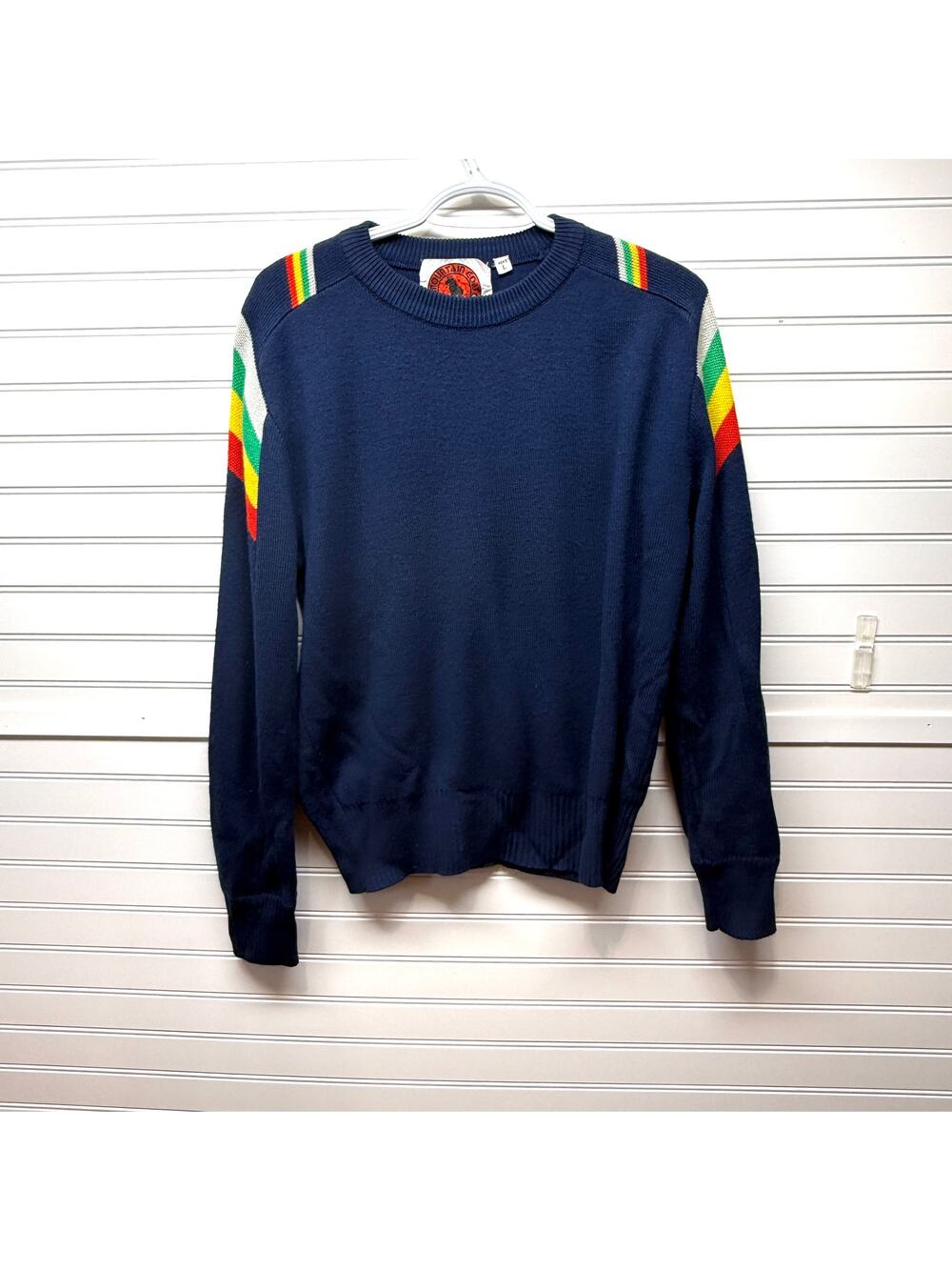 VTG Mountain Goat by White Stag Wool Blend Sweater With Rainbow Accents Size L